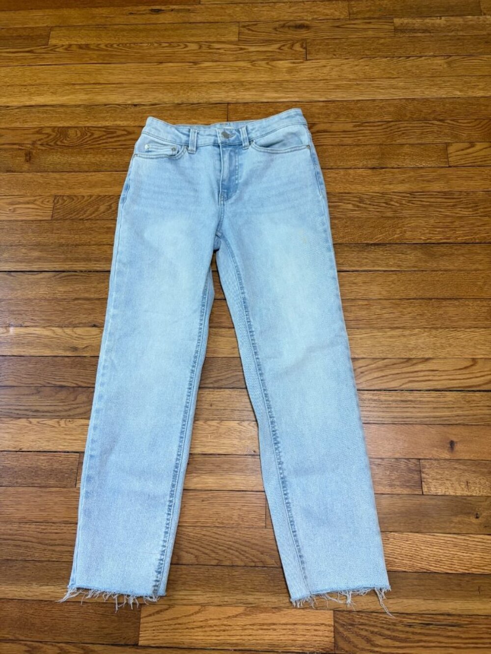 OAT New York Womens Ankle Jeans Sz 2/26 Blue Light Wash High Rise Stretch Denim